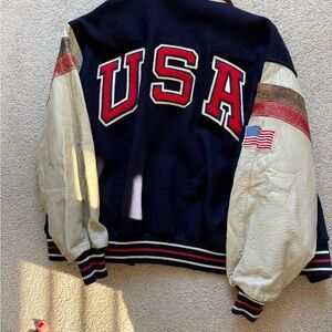 USA Varsity Jacket with Flag Patch